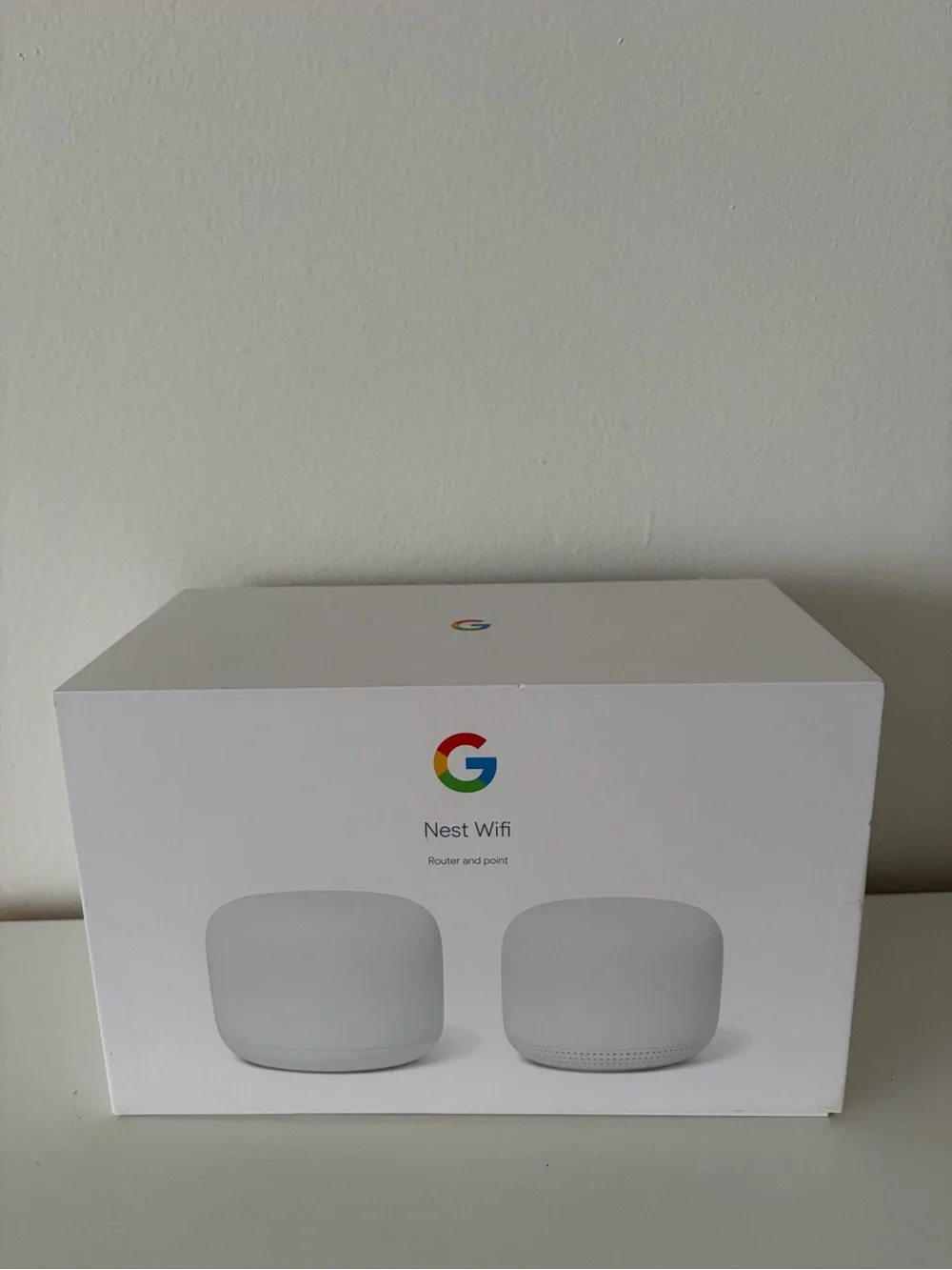 Google Nest WiFi AC2200 Mesh Router H2D + Point H2E in Snow White